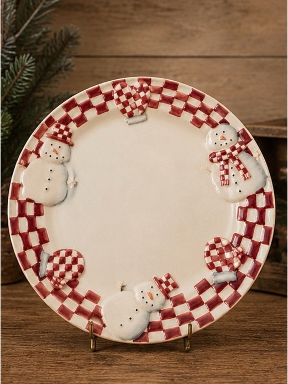 Bath Body Works Snowman Holiday Plate 1998 Vintage Christmas Plate Festive
